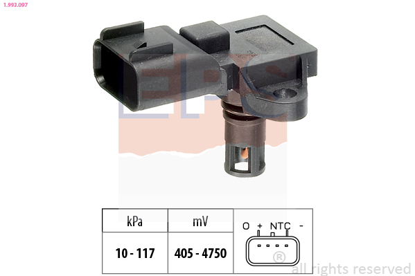 Inlaatdruk-/map sensor EPS 1.993.097