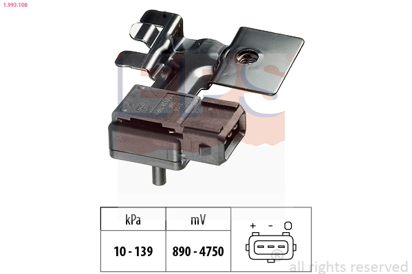 Inlaatdruk-/map sensor EPS 1.993.108