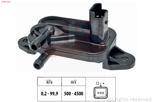 Uitlaatgasdruk sensor EPS 1.993.316