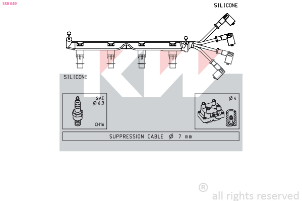 Bougiekabelset KW 358 049