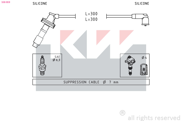 Bougiekabelset KW 358 059