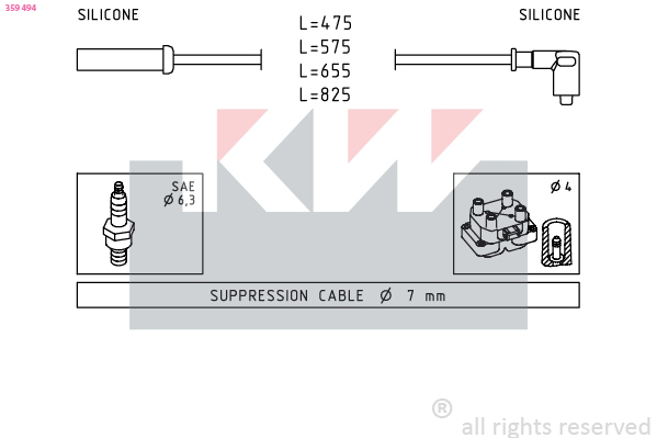 Bougiekabelset KW 359 494