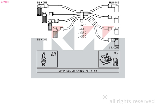 Bougiekabelset KW 359 888
