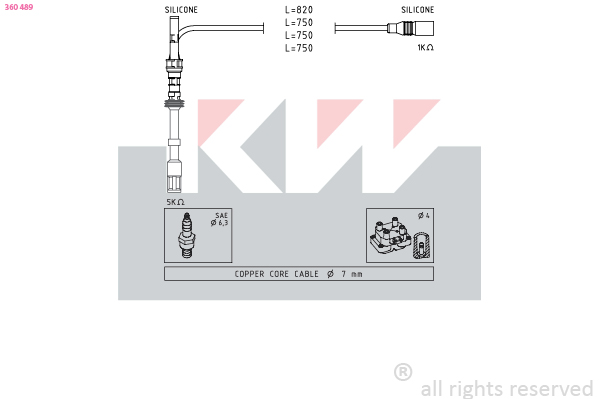 Bougiekabelset KW 360 489