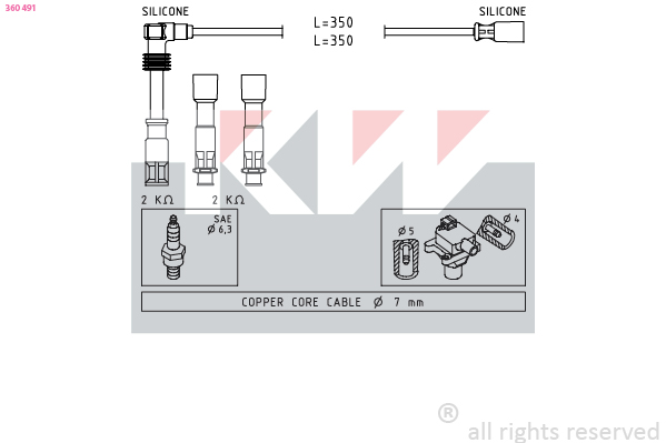 Bougiekabelset KW 360 491