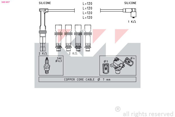 Bougiekabelset KW 360 607