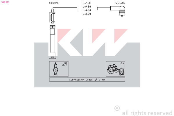 Bougiekabelset KW 360 681