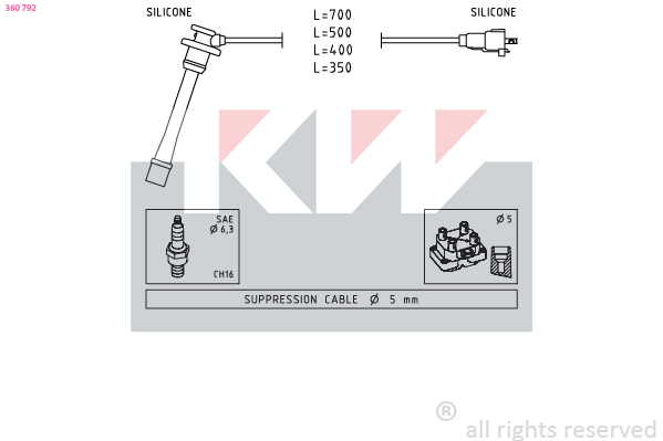 Bougiekabelset KW 360 792