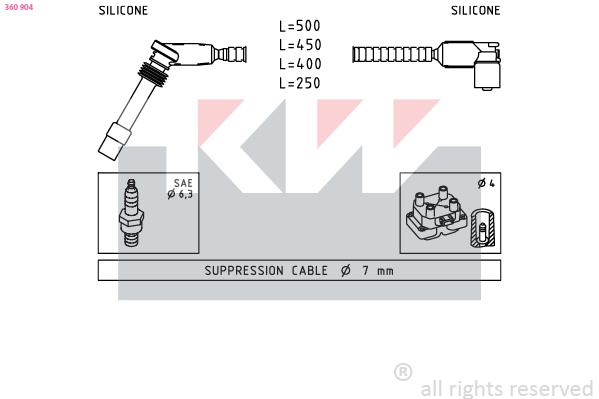 Bougiekabelset KW 360 904