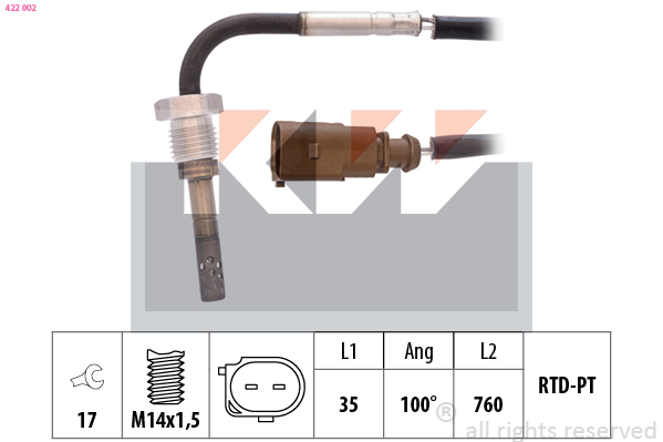 Sensor uitlaatgastemperatuur KW 422 002