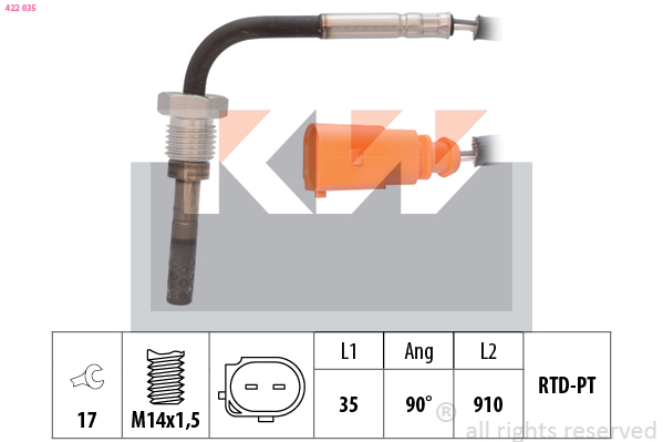 Sensor uitlaatgastemperatuur KW 422 035