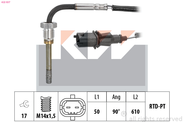 Sensor uitlaatgastemperatuur KW 422 037