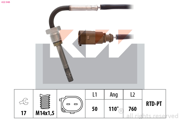 Sensor uitlaatgastemperatuur KW 422 048