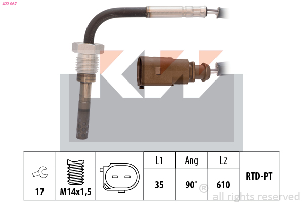 Sensor uitlaatgastemperatuur KW 422 067