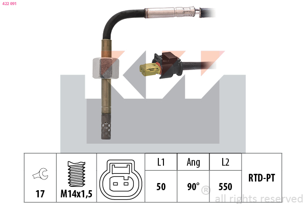 Sensor uitlaatgastemperatuur KW 422 091