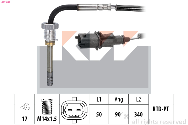 Sensor uitlaatgastemperatuur KW 422 092