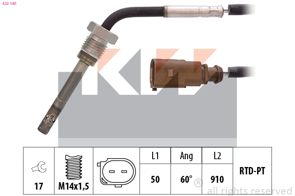 Sensor uitlaatgastemperatuur KW 422 140