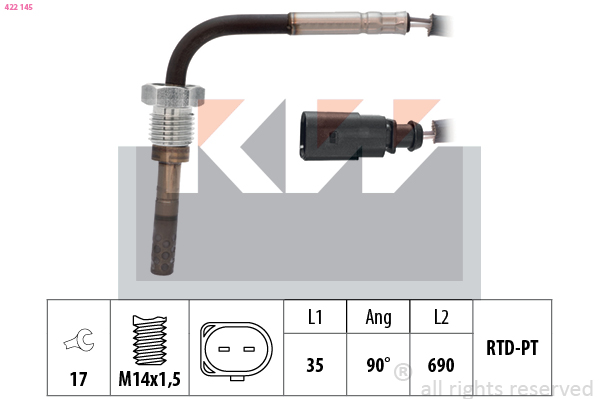 Sensor uitlaatgastemperatuur KW 422 145