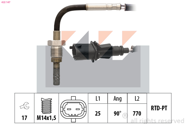 Sensor uitlaatgastemperatuur KW 422 147