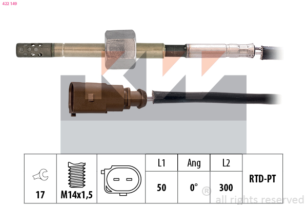 Sensor uitlaatgastemperatuur KW 422 149