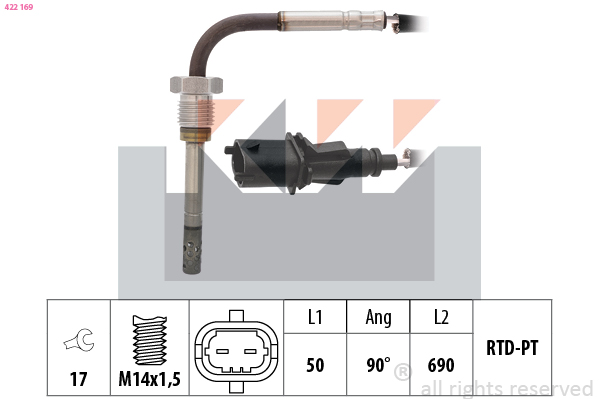 Sensor uitlaatgastemperatuur KW 422 169