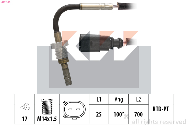 Sensor uitlaatgastemperatuur KW 422 180