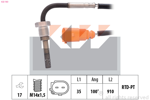 Sensor uitlaatgastemperatuur KW 422 183