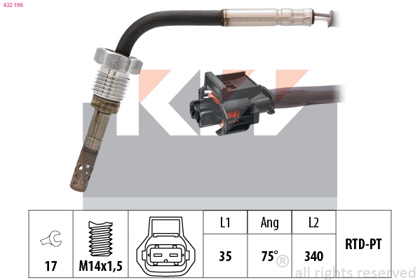 Sensor uitlaatgastemperatuur KW 422 196