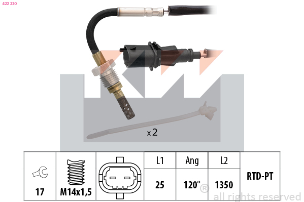 Sensor uitlaatgastemperatuur KW 422 230