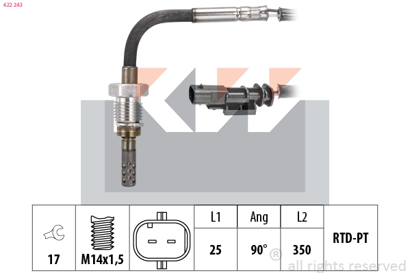 Sensor uitlaatgastemperatuur KW 422 243