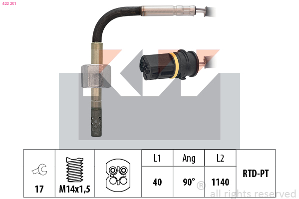 Sensor uitlaatgastemperatuur KW 422 251