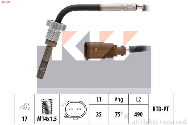 Sensor uitlaatgastemperatuur KW 422 265