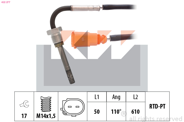 Sensor uitlaatgastemperatuur KW 422 277