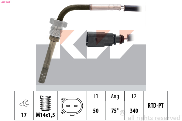 Sensor uitlaatgastemperatuur KW 422 283