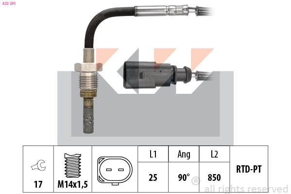 Sensor uitlaatgastemperatuur KW 422 291