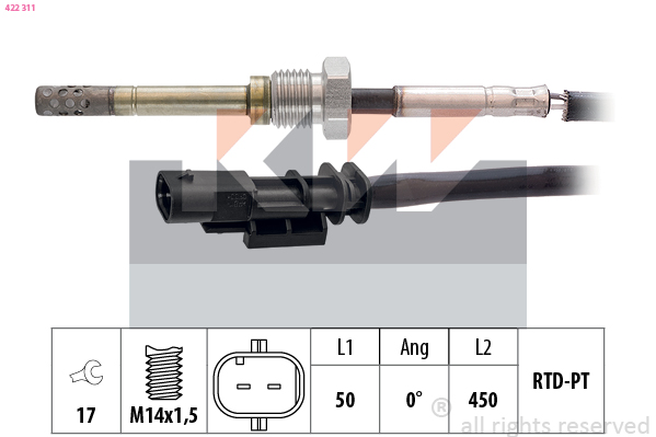 Sensor uitlaatgastemperatuur KW 422 311