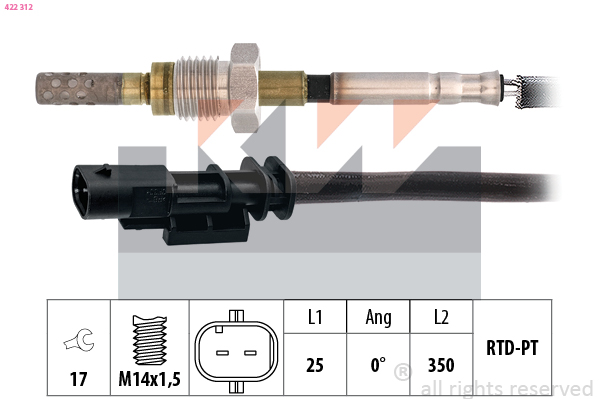 Sensor uitlaatgastemperatuur KW 422 312