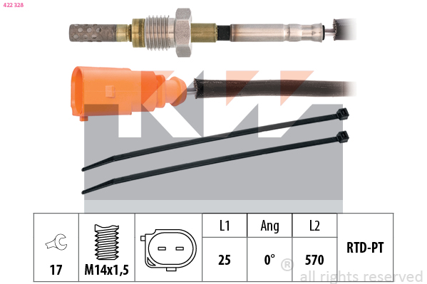 Sensor uitlaatgastemperatuur KW 422 328