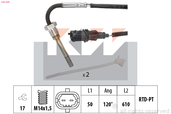 Sensor uitlaatgastemperatuur KW 422 329