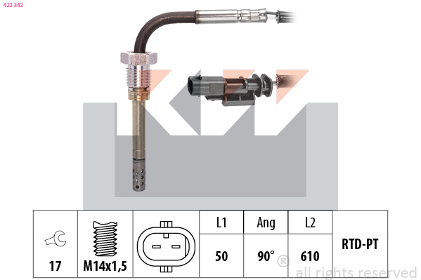 Sensor uitlaatgastemperatuur KW 422 342