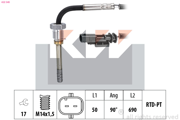 Sensor uitlaatgastemperatuur KW 422 345