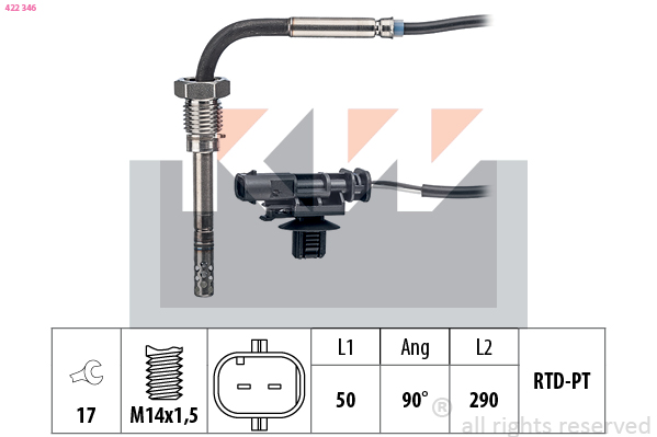 Sensor uitlaatgastemperatuur KW 422 346