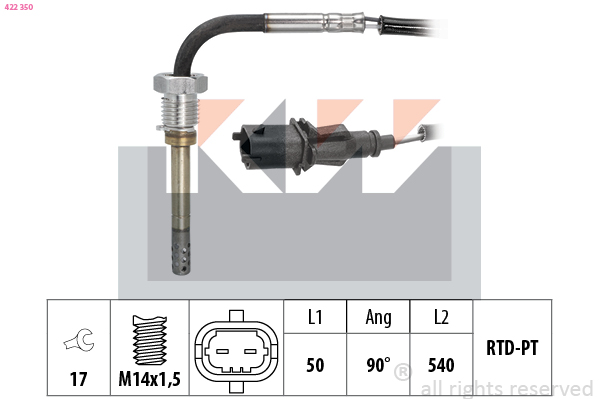 Sensor uitlaatgastemperatuur KW 422 350