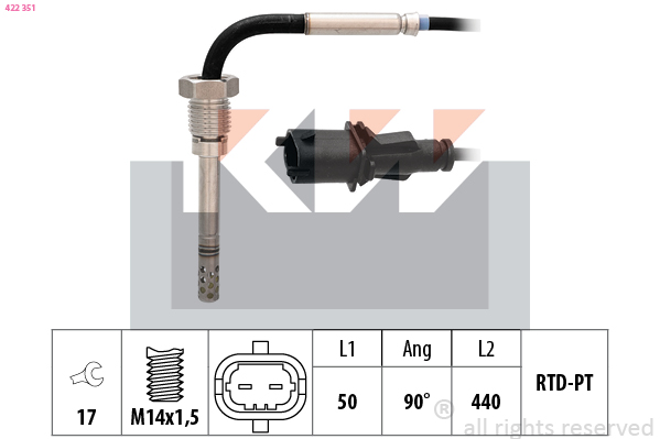 Sensor uitlaatgastemperatuur KW 422 351