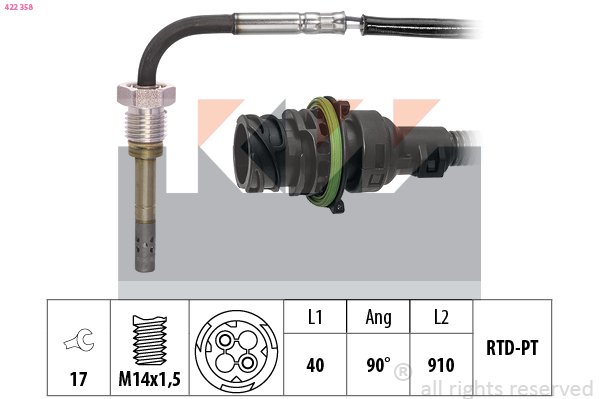 Sensor uitlaatgastemperatuur KW 422 358