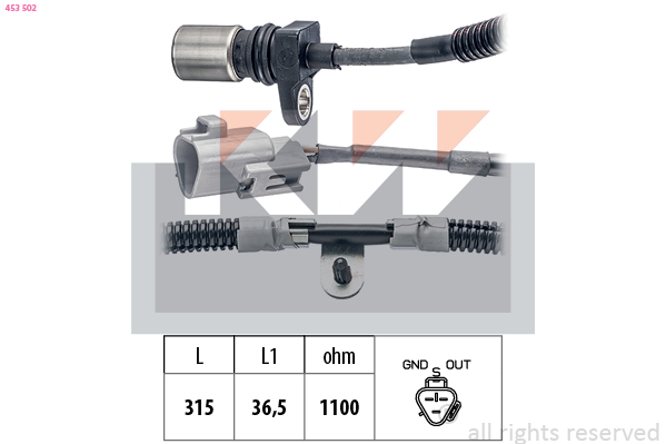 Krukas positiesensor KW 453 502