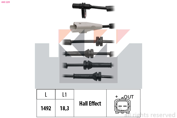 ABS sensor KW 460 229