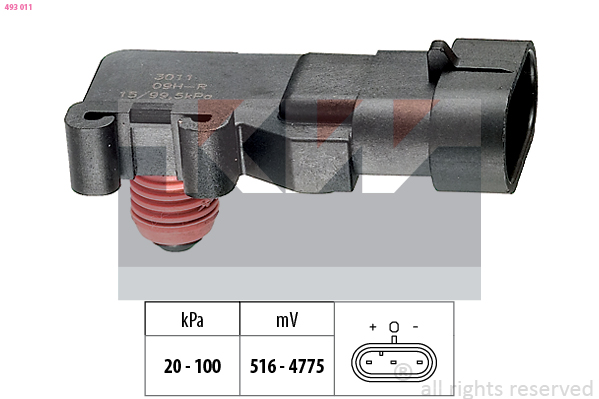 Inlaatdruk-/map sensor KW 493 011