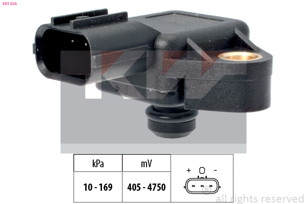 Inlaatdruk-/map sensor KW 493 026