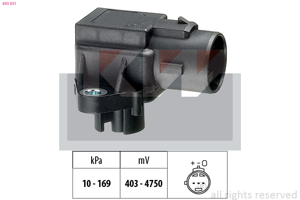 Inlaatdruk-/map sensor KW 493 031